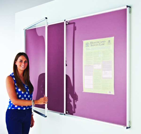 Eco-Sound Tamperproof Blazemaster Noticeboard 2400 x 1200mm Lilac
