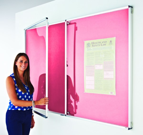 Eco-Sound Tamperproof Blazemaster Noticeboard 2400 x 1200mm Pink