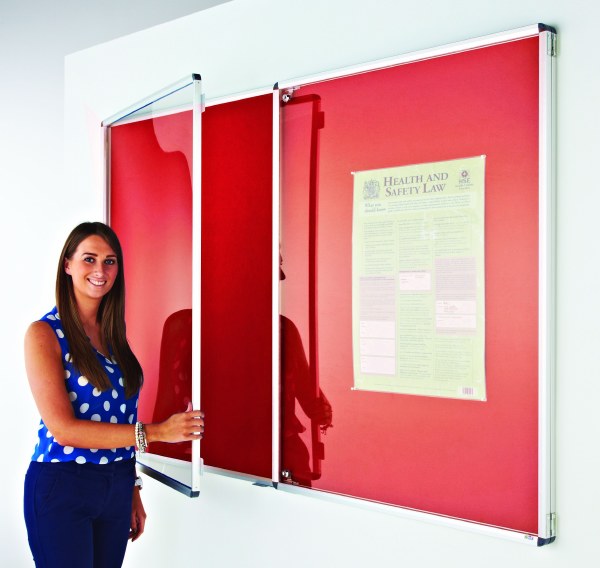 Eco-Sound Tamperproof Blazemaster Noticeboard 1800 x 1200mm Red