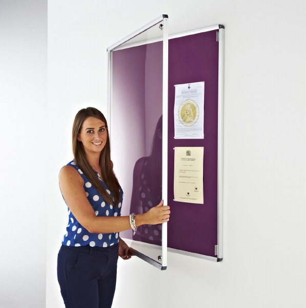 Eco-Sound Tamperproof Blazemaster Noticeboard 1200 x 900mm Purple