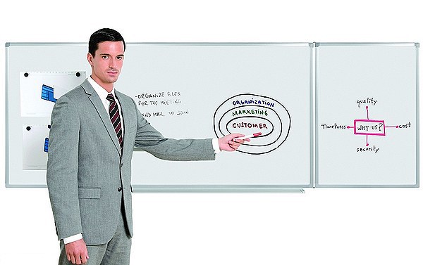 Bi-Office Trio 'PLUS' Folding 'Space Saver' Whiteboard