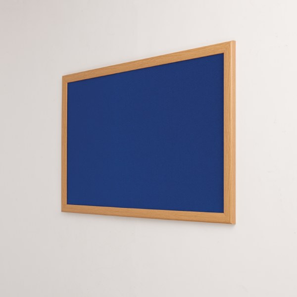 Eco-Friendly Felt Noticeboard 1500x1200mm Blue Felt Light Oak Effect Frame