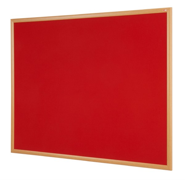 Eco-Friendly Felt Noticeboard 1200x900mm Red Felt Light Oak Effect Frame