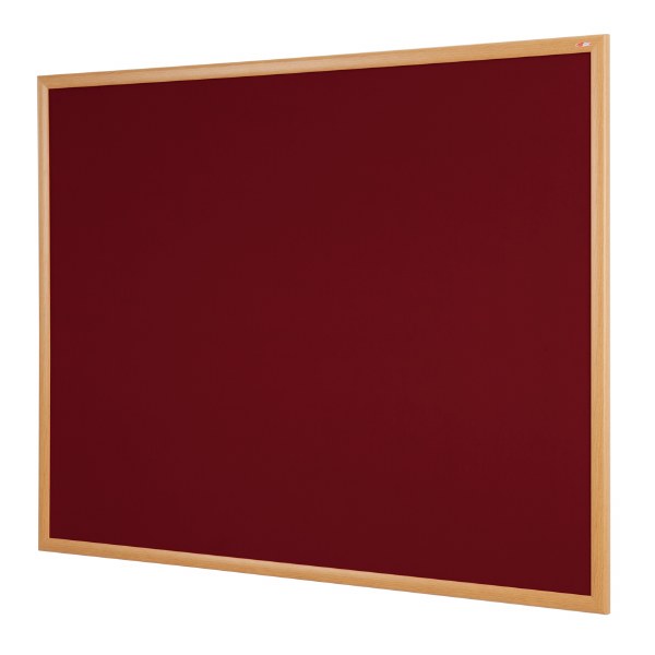 Eco-Friendly Felt Noticeboard 900x600mm Burgundy Felt Light Oak Effect Frame