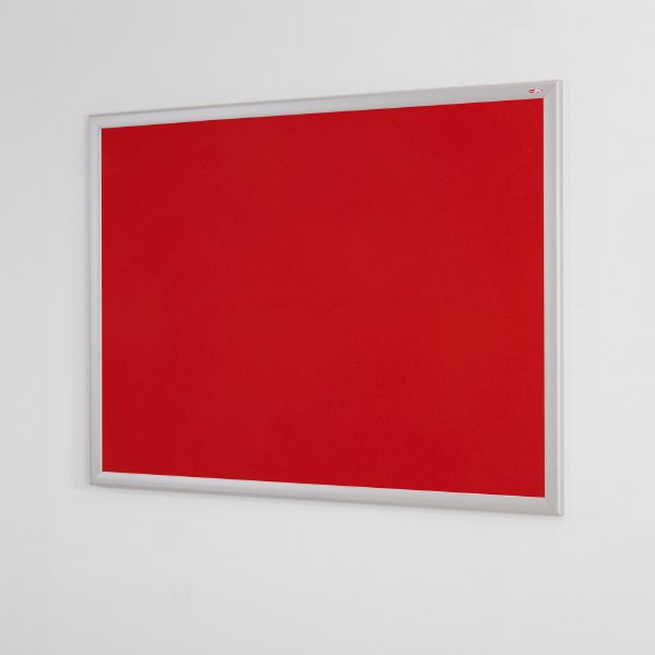 Eco-Friendly Felt Noticeboard 1200x900mm Red Felt Aluminium Effect Frame