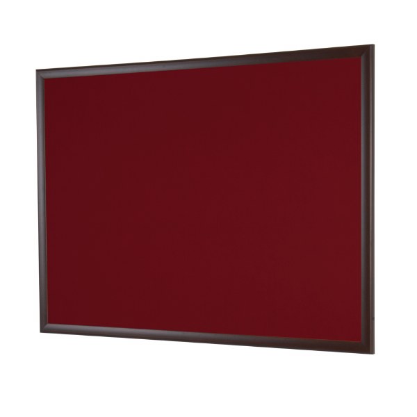 Eco-Friendly Felt Noticeboard 1200x900mm Burgundy Felt Mahogany Effect Frame