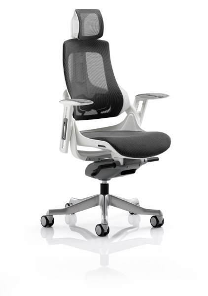 Zure Executive Chair with Headrest Charcoal Mesh