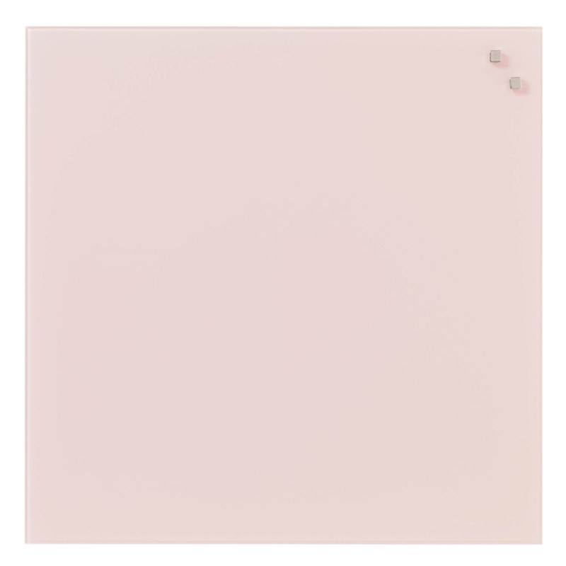 NAGA Glass Noticeboard POWDER PINK 100 x 100cm Boards Direct