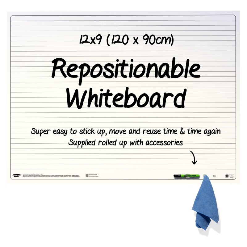 Repositionable Whiteboard on a Roll Boards Direct