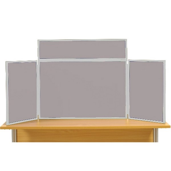 Midi Desk Top Display Stand Grey Frame/Grey Fabric Boards Direct