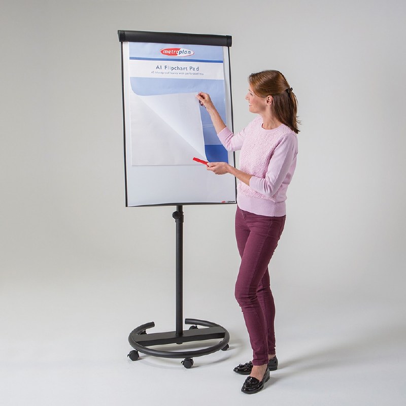 Ultimate Mobile Flipchart Easel Black Frame Boards Direct
