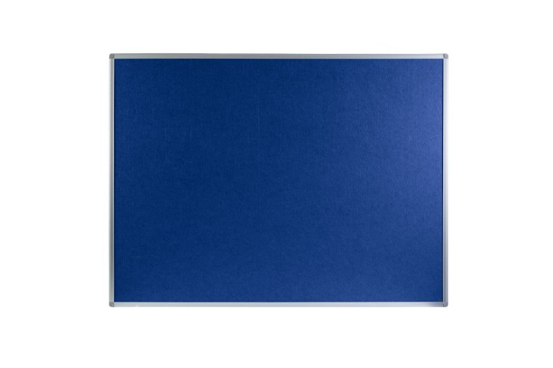 Boards Direct Felt Noticeboard Aluminium Frame 1200 x 900mm BLUE