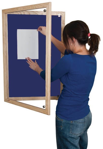 Hardwood Framed Lockable PET Noticeboard