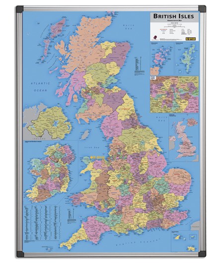 Magnetic Drywipe British Counties Map Boards Direct