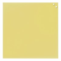 NAGA Magnetic Glass Noticeboard YELLOW 45 x 45cm