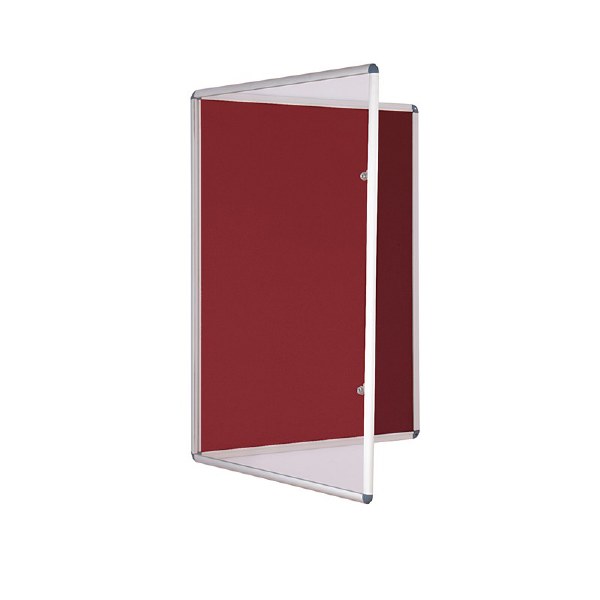 Internal Felt Tamperproof Noticeboard 900x900mm Burgundy