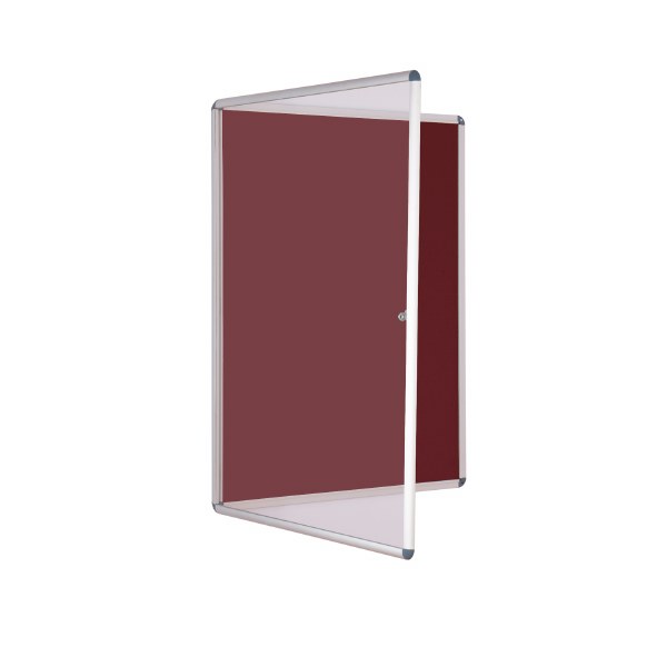 Internal Felt Tamperproof Noticeboard 900x600mm Burgundy