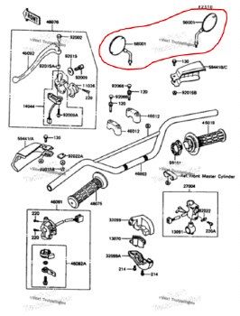 OEM Mirror KLR650 87-07