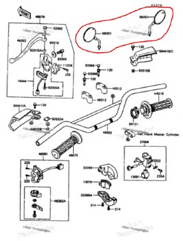 OEM Mirror KLR650 87-07