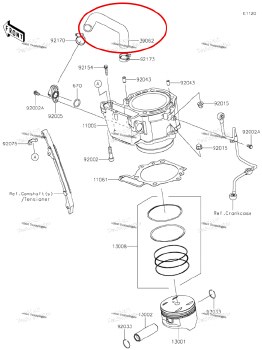 OEM Rad Hose CYL KLR 08-26