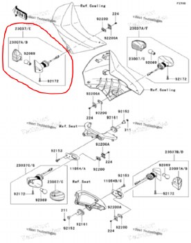 OEM Signal FR LH KLR650 08-18