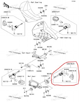 OEM Signal RR RH KLR650 08-18