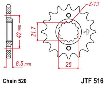 Sprocket Front KLR 87-89 16T