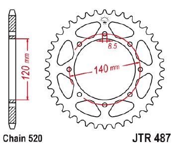 Sprocket Rear KLR 87-18 45T