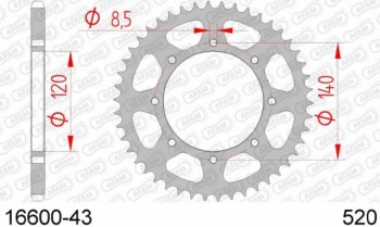 Sprocket Rear KLR 87-25 43T