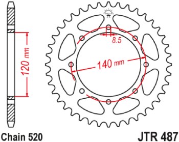 Sprocket Rear KLR 87-25 43T