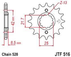 Sprocket Front KLR 87-90 16T