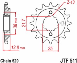 Sprocket Front KLR 90-25 14T