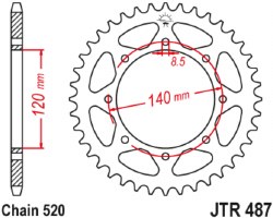 Sprocket Rear KLR 87-25 43T