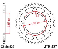 Sprocket Rear KLR 87-25 45T