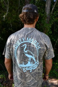 Dirty Marsh Mossy Oak Shadowgrass Teal Circle Logo T-Shirt SMALL