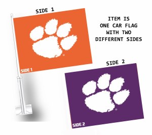 Clemson Tigers Purple/Orange Car Flag