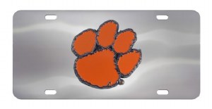 Clemson Tigers 3D Die Cast Chrome License Plate