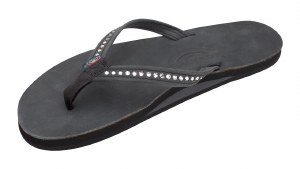 Rainbow Sandals Ladies Crystal BLACK LADIES MEDIUM