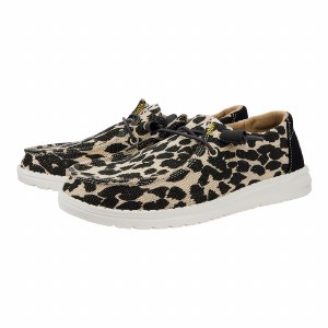 Hey Dude Wendy Leopard BLACK/GREY Ladies 10