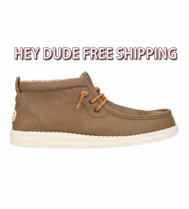 Hey Dude Wally Mid Waxed Canvas WALNUT Size 9