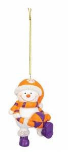 Clemson Tigers Snowman Christmas Ornament