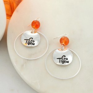 Clemson Tigers Slogan Disc Earrings