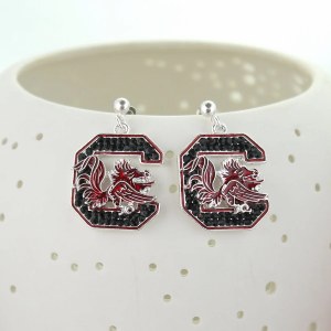 South Carolina Gamecocks Crystal Dangling Earrings