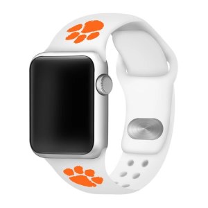 Clemson Tigers Apple WHITE Watch Band 42/44mm