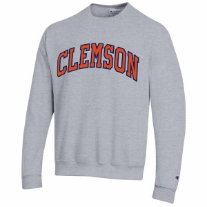 Clemson Tigers Champion HEATHER GREY Fleece Crew 2XL