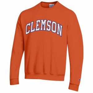Clemson Tigers Champion ORANGE Fleece Crew SMALL