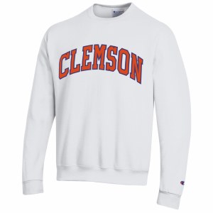 Clemson Tigers Champion WHITE Fleece Crew 2XL