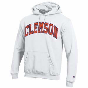 Clemson Tigers Adult Fleece WHITE Hoodie 2XL