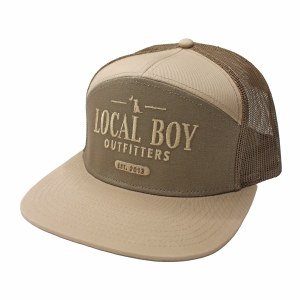 Local Boy Outfitters Lucky Text 7 Panel TAN/DARK TAN Hat