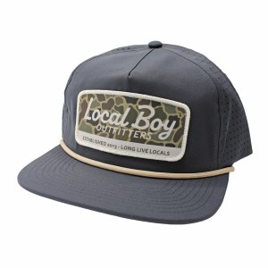 Local Boy Outfitters Brush Camo Mark Low Profile Perforated CHARCOAL Rope Hat